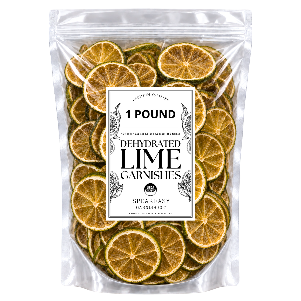 Cocktail Garnish 1 POUND – Dehydrated Lime Slices (Approx. 350 Slices)