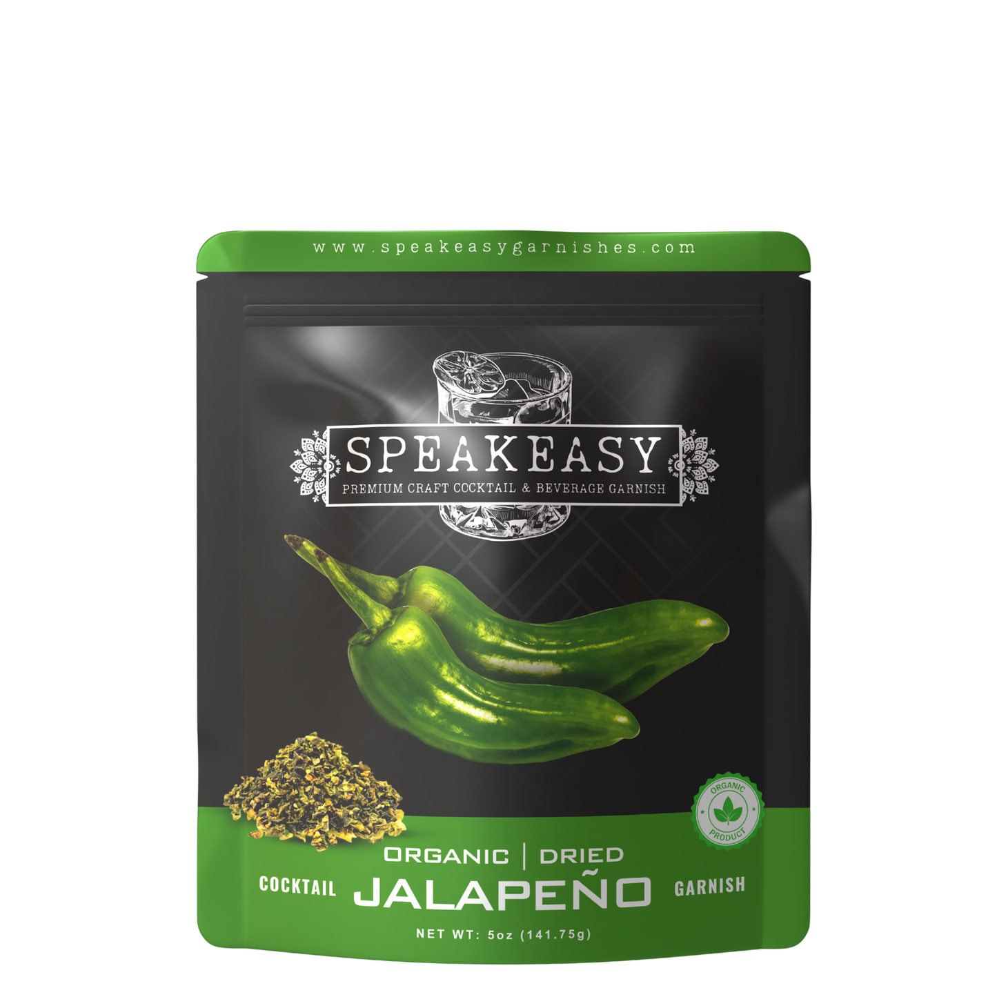 Speakeasy Premium Dried Jalapeño Flake Garnishes — 5oz