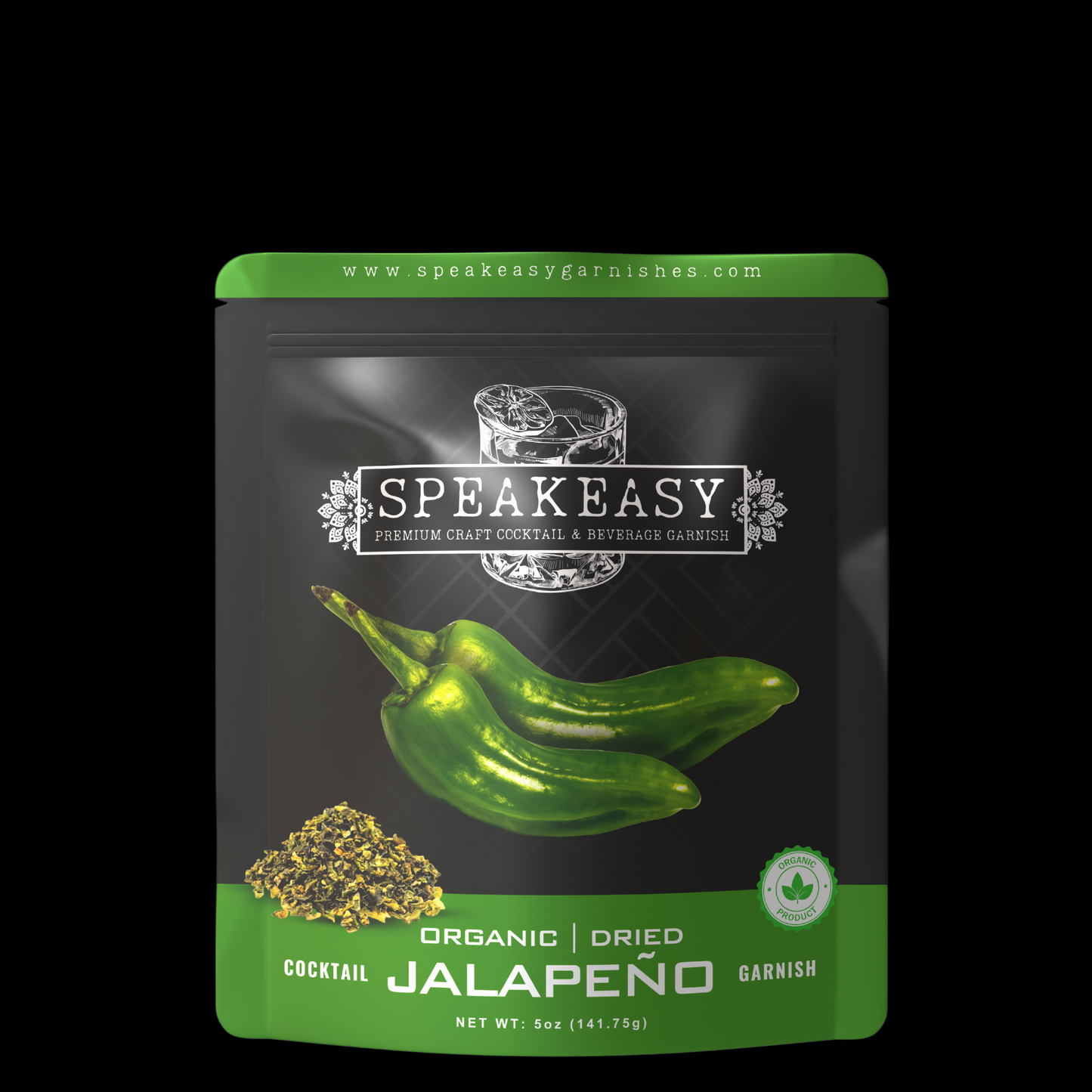 Speakeasy Premium Dried Jalapeño Flake Garnishes — 5oz