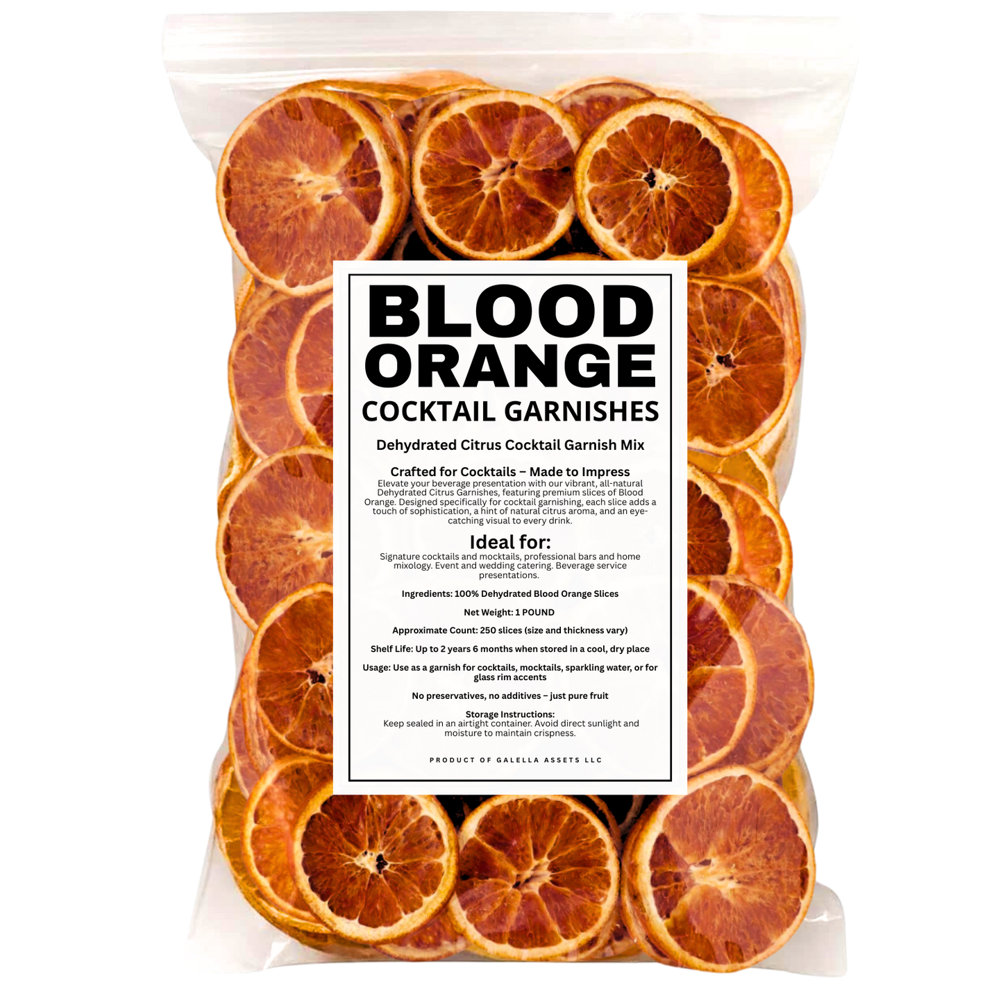 1 POUND – Dehydrated Blood Orange Slices (Approx. 250 Slices)