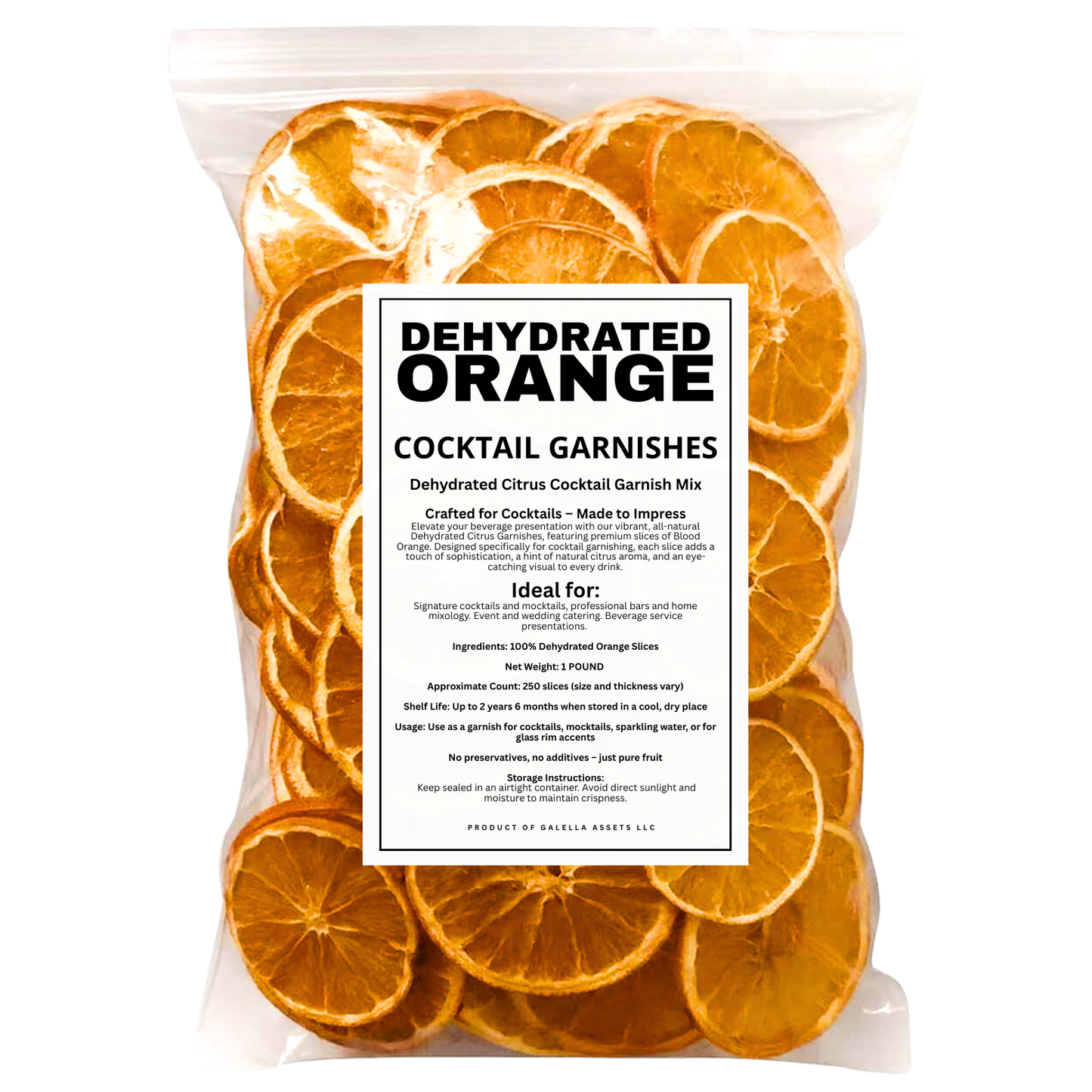 1 POUND – Dehydrated Orange Slices (Approx. 250 Slices)