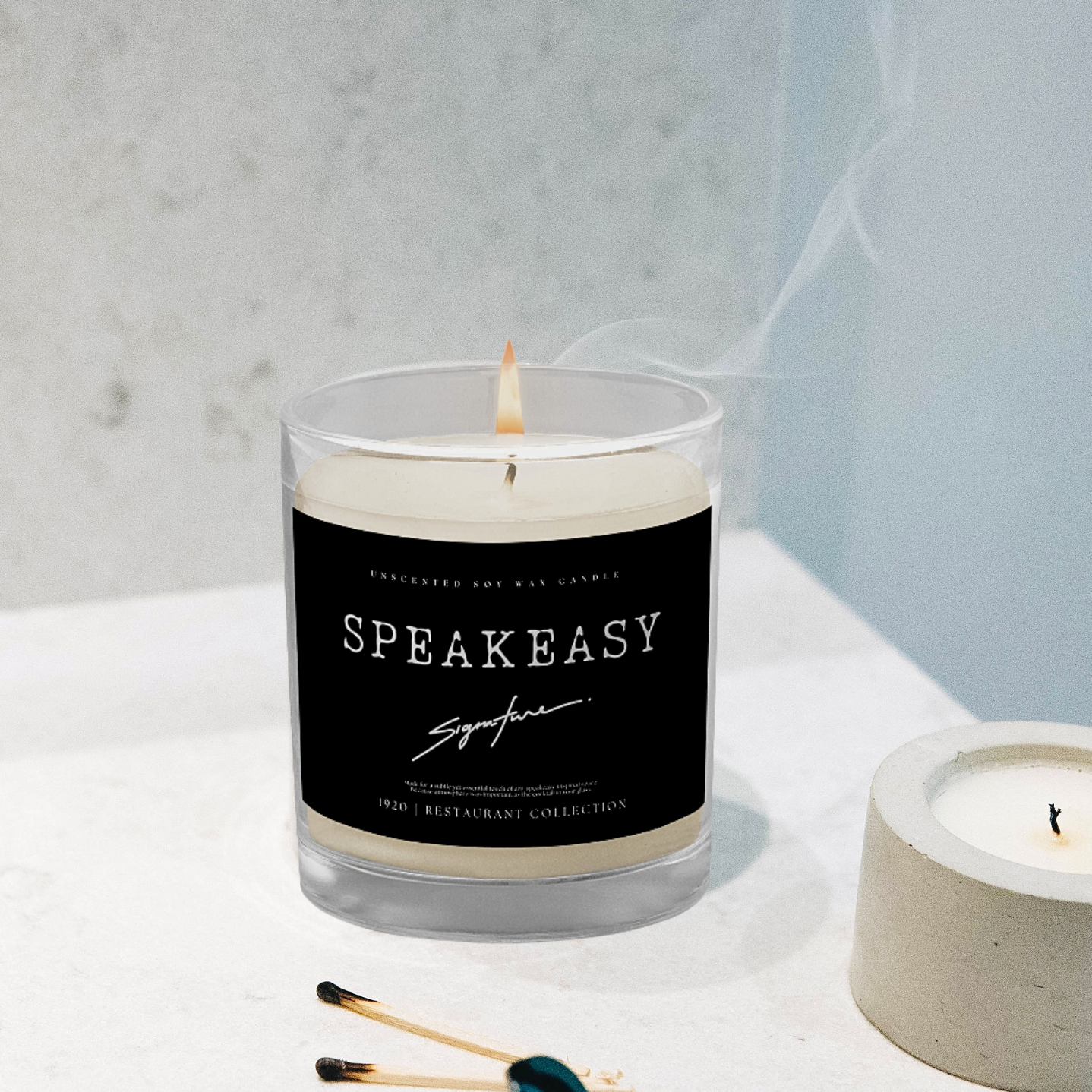 Speakeasy Signature Restaurant Table Candle (Unscented)