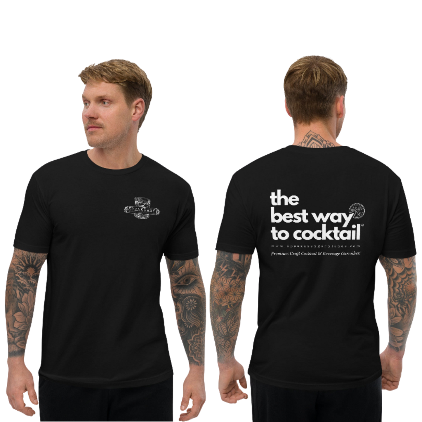 Speakeasy Short Sleeve Black T-shirt (The Best Way to Cocktail)