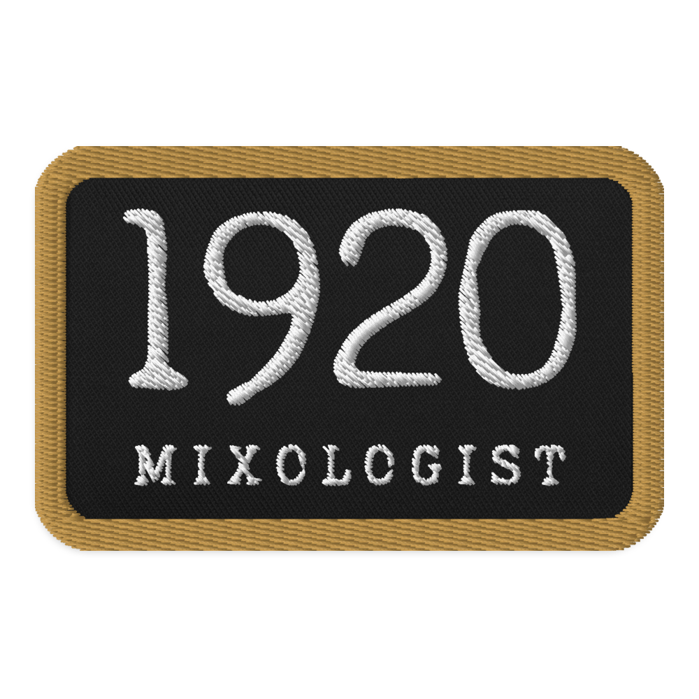 1920 Mixologist Black & Gold Embroidered Patch