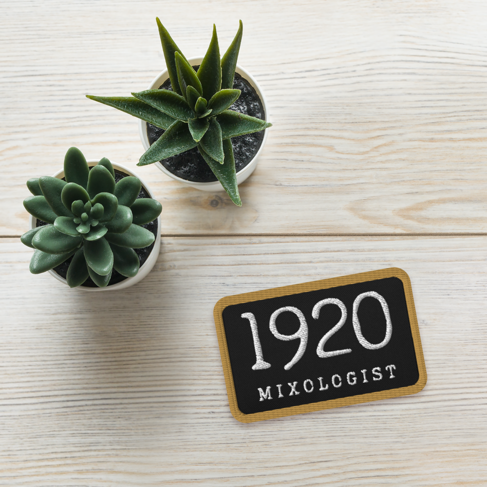 1920 Mixologist Black & Gold Embroidered Patch