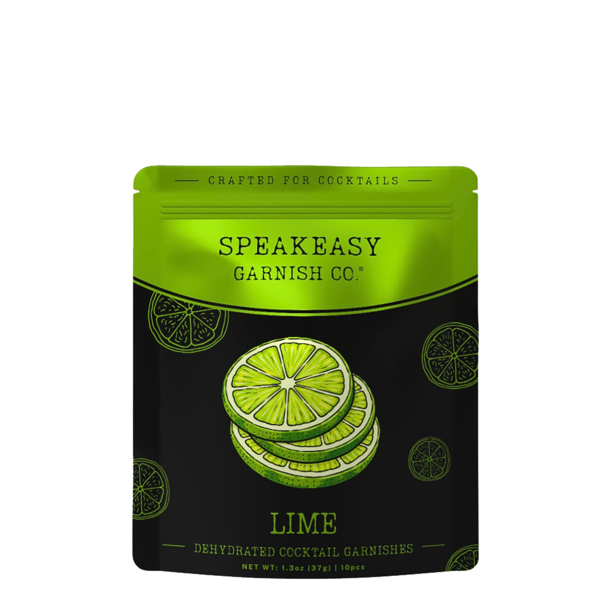 Speakeasy Garnishes dehydrated lime cocktail garnish pouch, 10 dried lime slices, 1.3oz