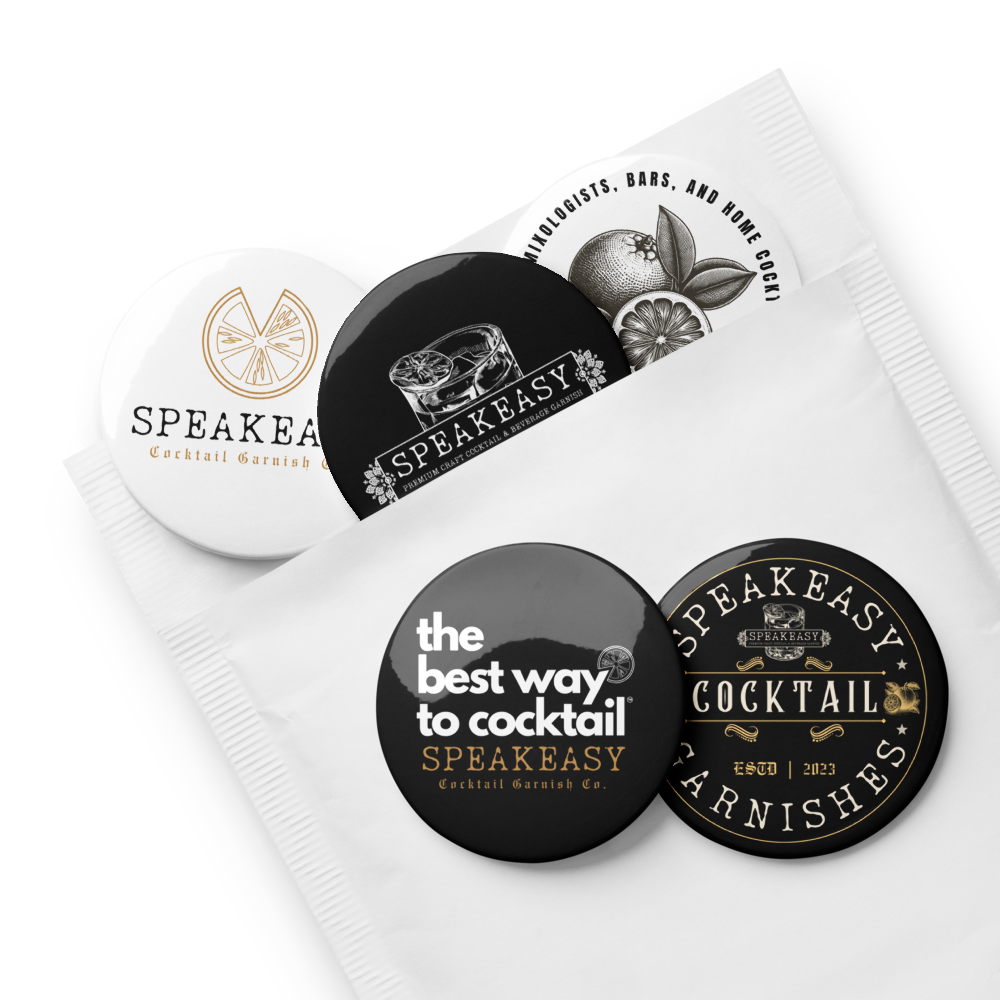 Speakeasy Garnish Co. Pin Buttons (Set of 5)