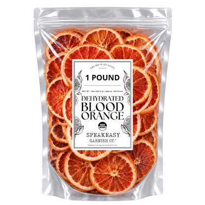Dehydrated Blood Orange Cocktail Garnish, 1 lb (Approx. 250 Slices)