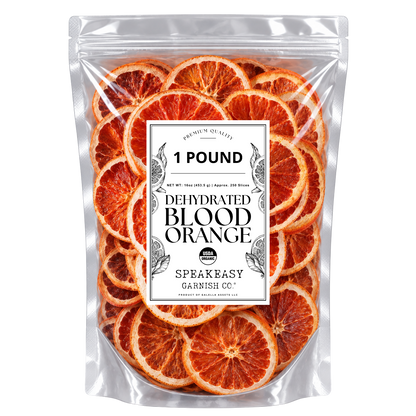 Dehydrated Blood Orange Cocktail Garnish, 1 lb (Approx. 250 Slices)