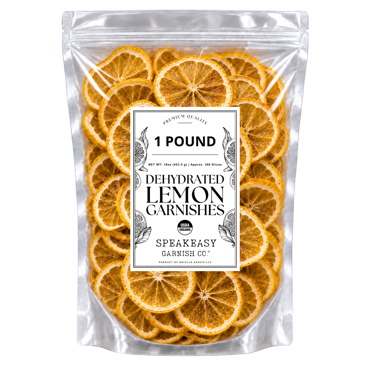 Dehydrated Lemon Cocktail Garnish – 1 lb (Approx. 300 Slices)