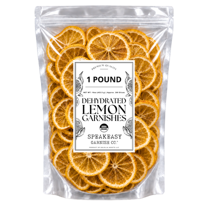 Dehydrated Lemon Cocktail Garnish – 1 lb (Approx. 300 Slices)