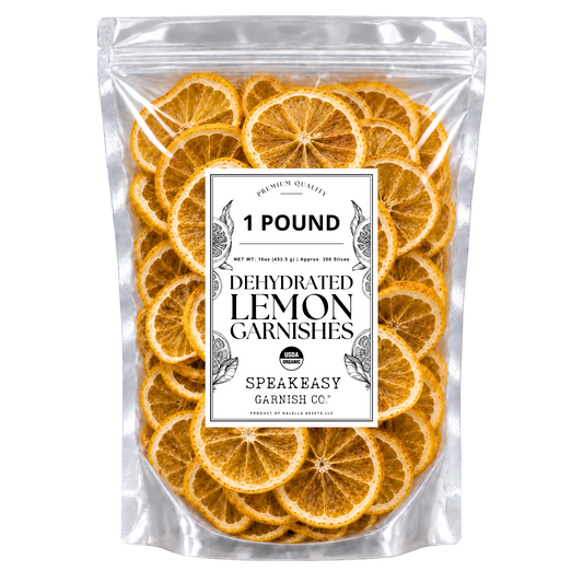 Dehydrated Lemon Cocktail Garnish – 1 lb (Approx. 300 Slices)