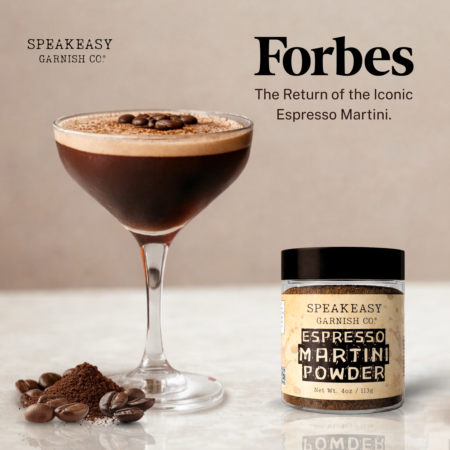 Speakeasy Garnish Co. Espresso Martini Powder – 4oz Jar