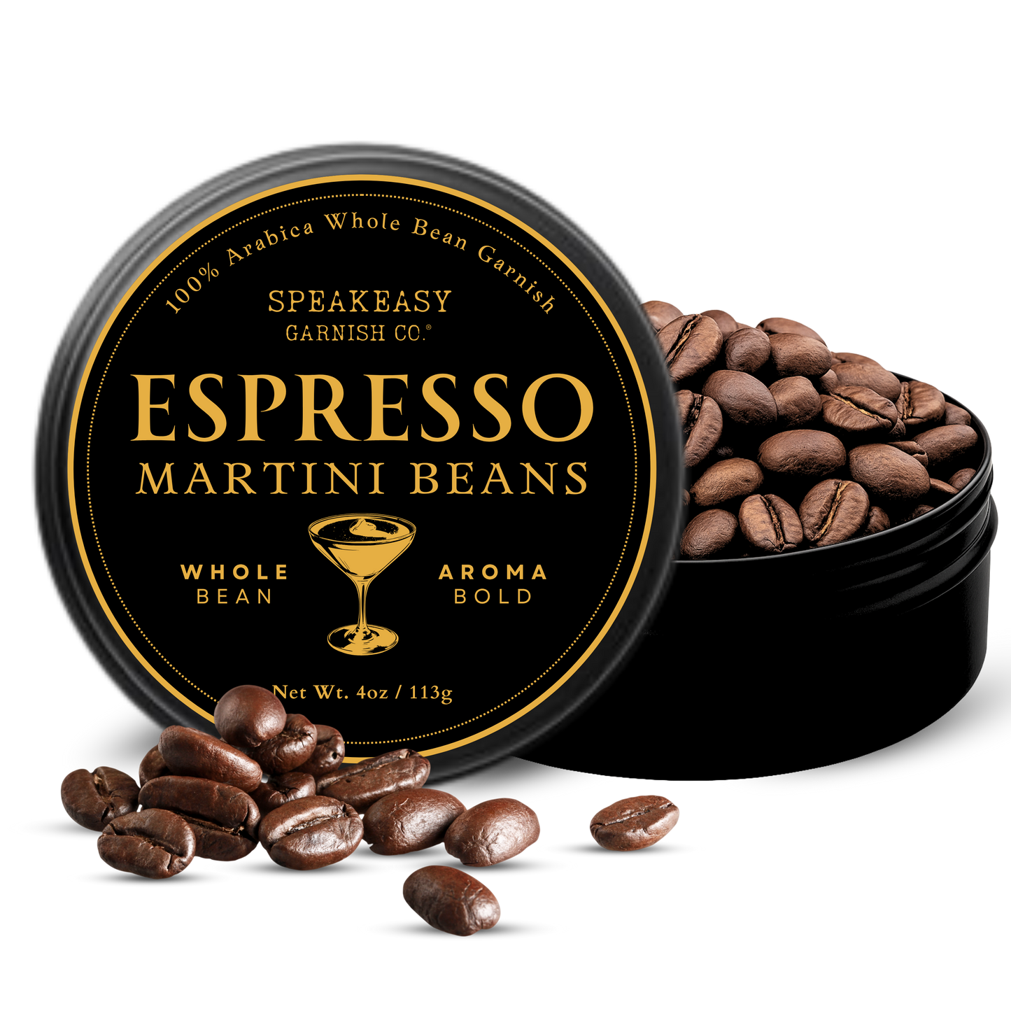 Speakeasy Premium Espresso Martini Coffee Beans – 4oz Tin