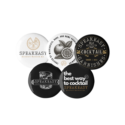 Speakeasy Garnish Co. Pin Buttons (Set of 5)