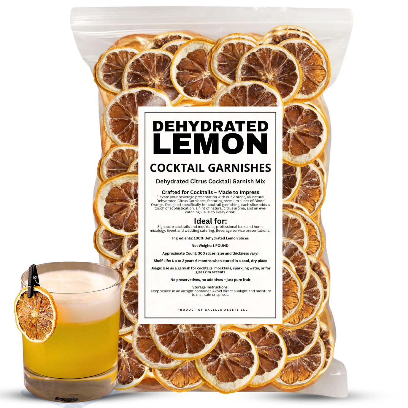 1 POUND – Dehydrated Lemon Slices (Approx. 300 Slices)