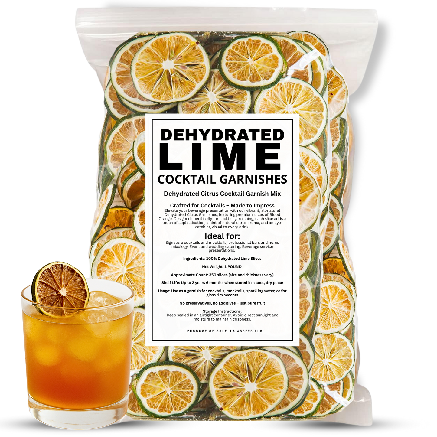 1 POUND – Dehydrated Lime Slices (Approx. 350 Slices)
