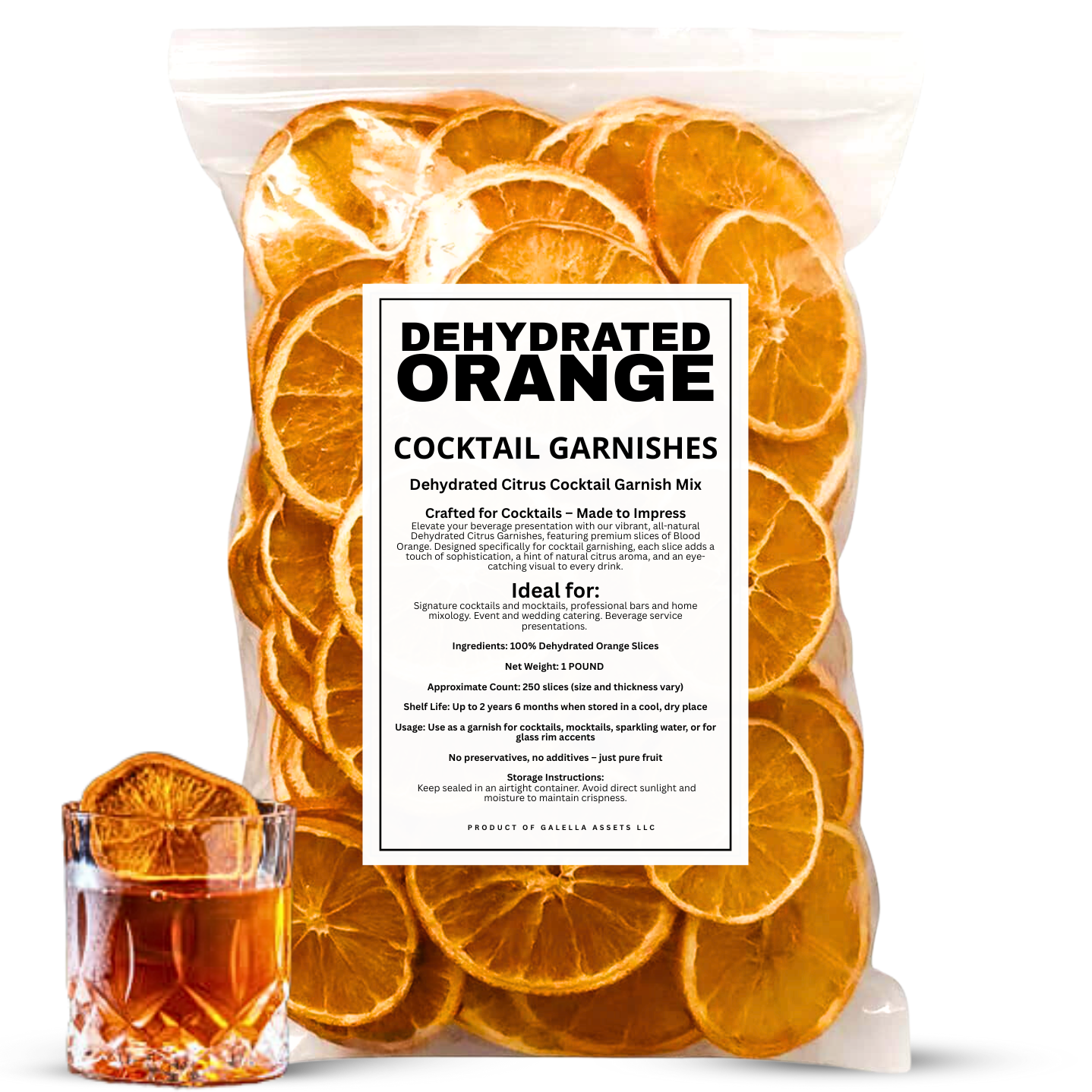1 POUND – Dehydrated Orange Slices (Approx. 250 Slices)
