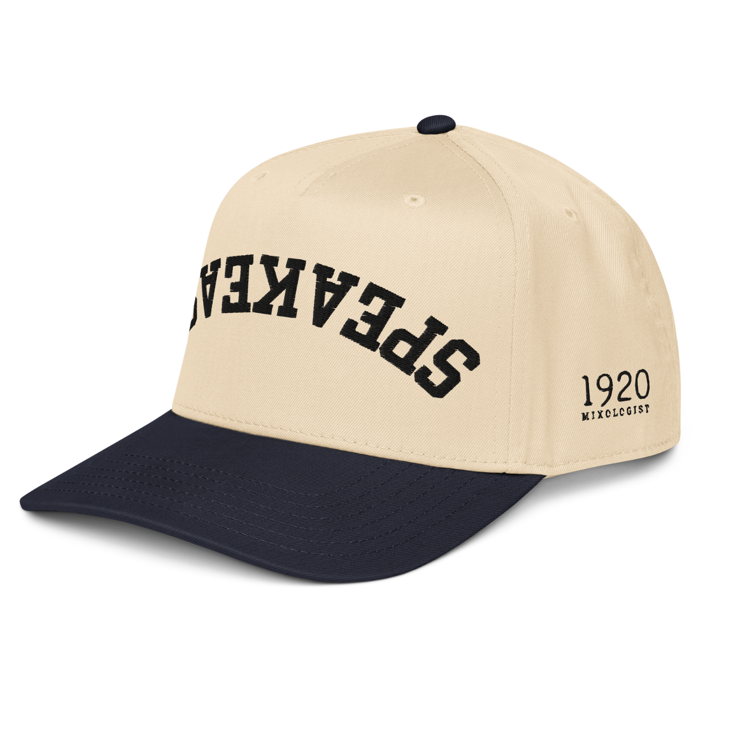 Speakeasy Off White & Black 5 panel Upside Down cap