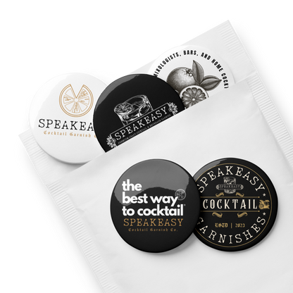 Speakeasy Garnish Co. Pin Buttons (Set of 5)