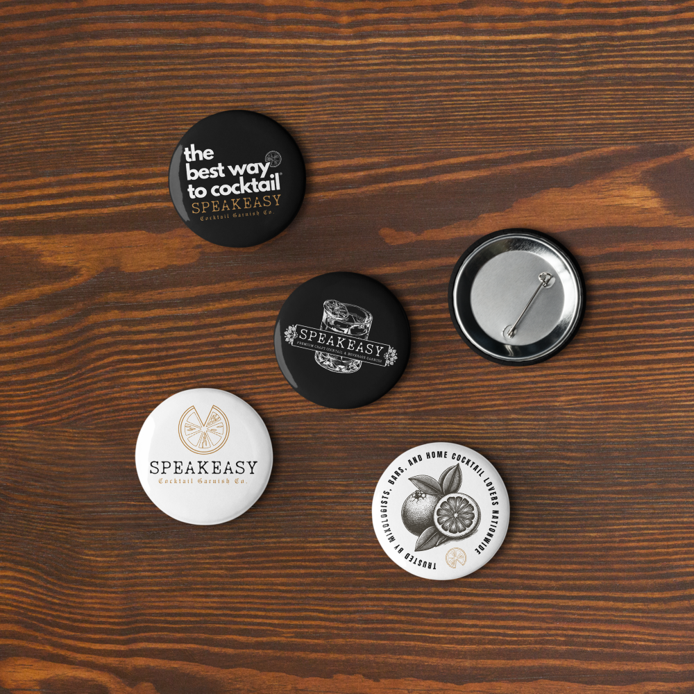 Speakeasy Garnish Co. Pin Buttons (Set of 5)